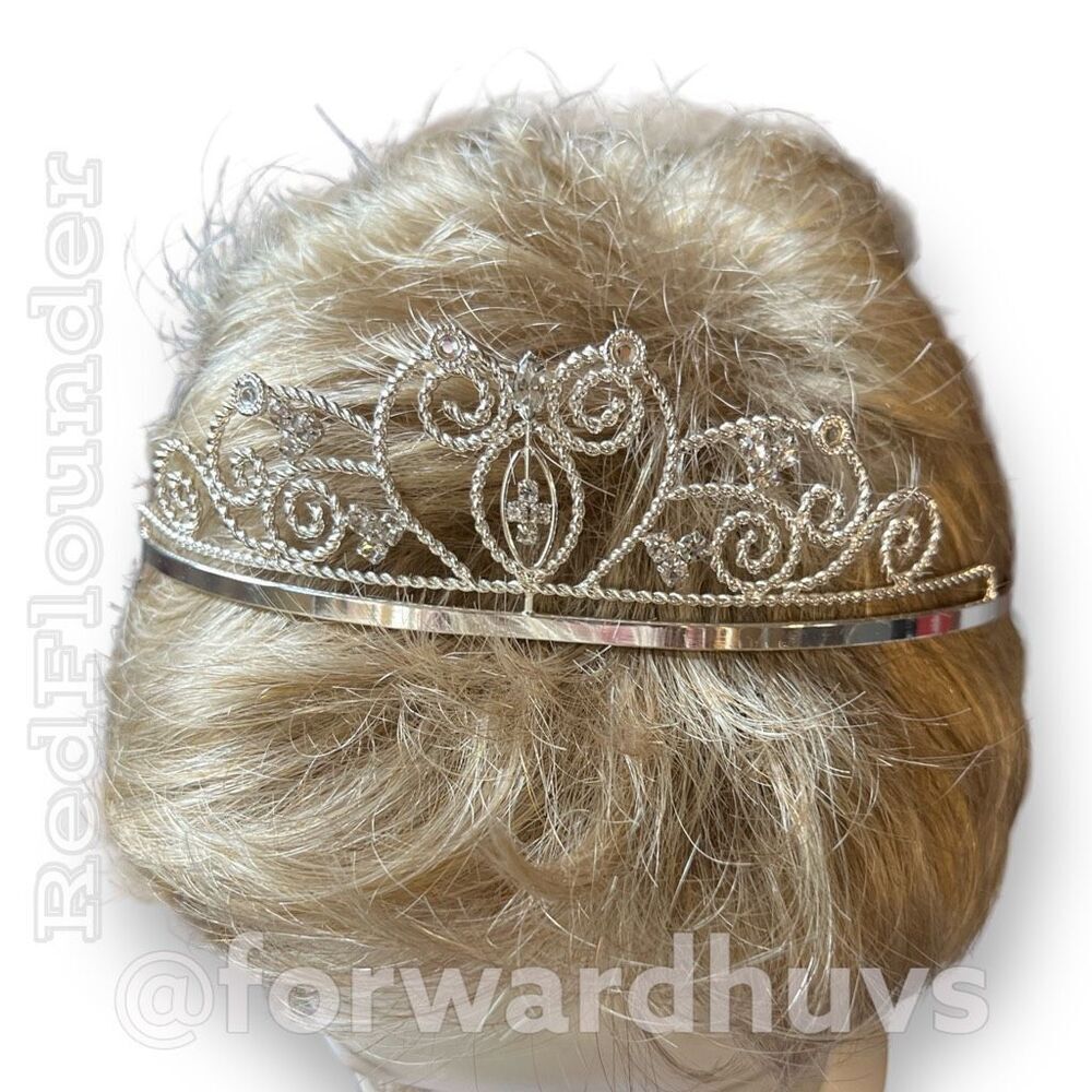 Silver ToneโRhinestone Embellished Fancy Tiara